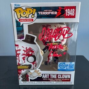 David Howard Thornton signed Funko Pop! #1948 Art The Clown from Terrifier & COA